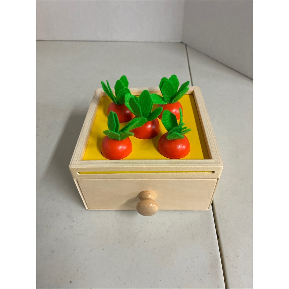 Wooden Montessori Carrot Harvest Toy Educational‎ Fine Motor Skills Sorting Game